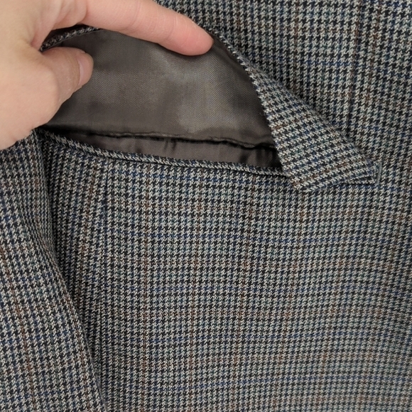 Men's Ralph Ralph Lauren Houndstooth Plaid Silk Wool Blazer 42R preppy Business - Picture 5 of 8